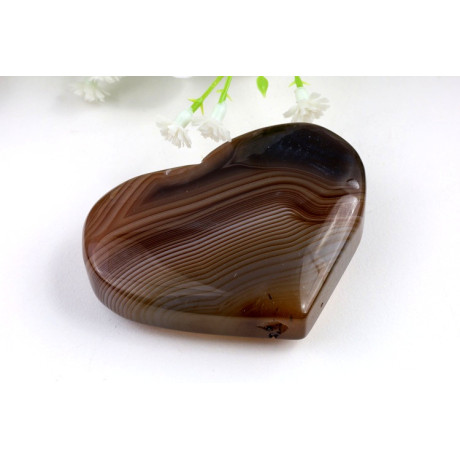 Srdce hnědý achát 101g - penízkovitý achát Brazílie