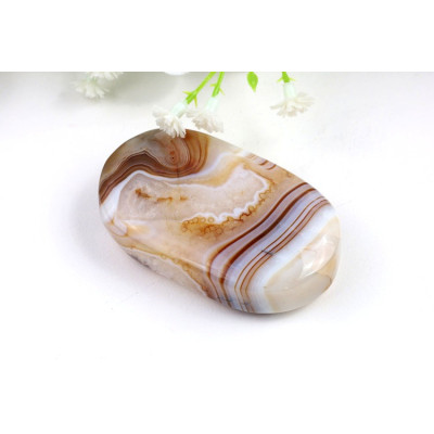 Hnědý achát hmatka 63x38x16 mm | Levné Minerály