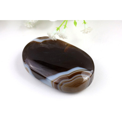 Hmatka z hnědého achátu 66x42mm • Brazílie • Unikát