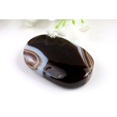 Hmatka z hnědého achátu 66x42mm • Brazílie • Unikát