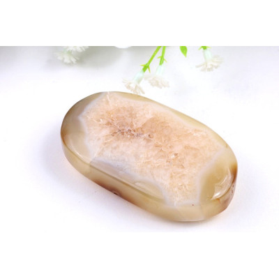 Hmatka hnědý achát č. 506 | 69x39x17 mm | 91 g