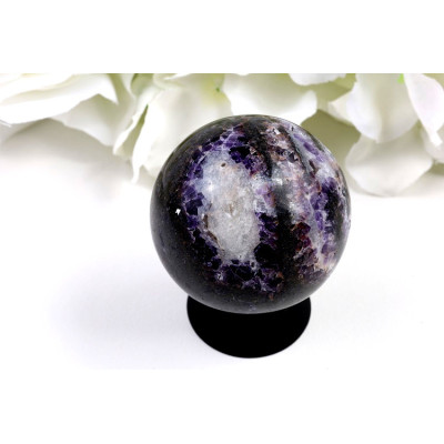 Koule Zebra fluorit 49 mm, 182 g - Originál z Číny