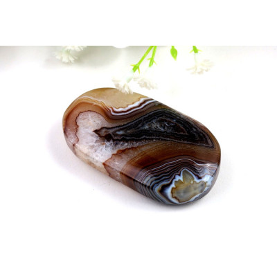 Hmatka hnědý achát 64x36x15 mm | Levné Minerály