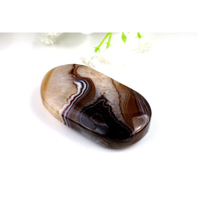 Hmatka hnědý achát 64x36x15 mm | Levné Minerály