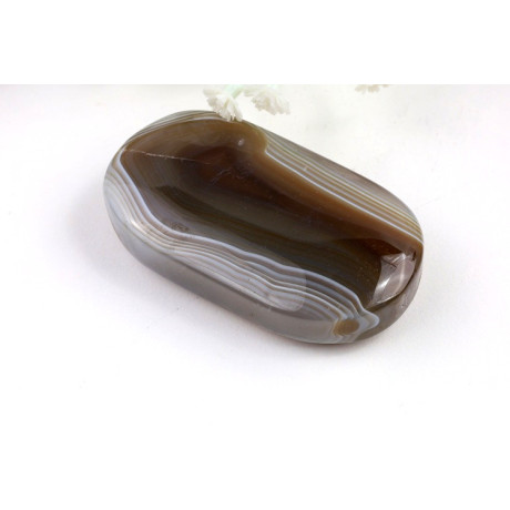 Hmatka hnědý achát č. 509 | 66x37x17 mm | 82 g