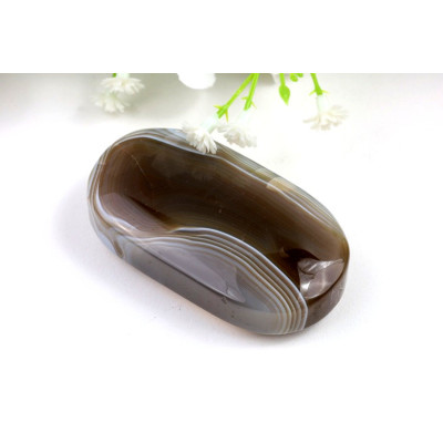 Hmatka hnědý achát č. 509 | 66x37x17 mm | 82 g