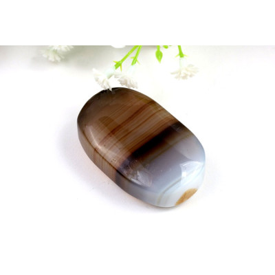 Hmatka hnědý achát 59g | 54x33x17 mm | Brazílie