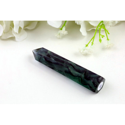 Obelisk fluorit 88x19x17 mm - tmavě zelený | Čína