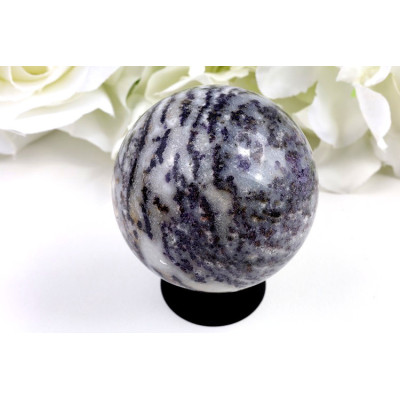 Koule Zebra fluorit 60 mm – unikát z Číny, přírodní minerál