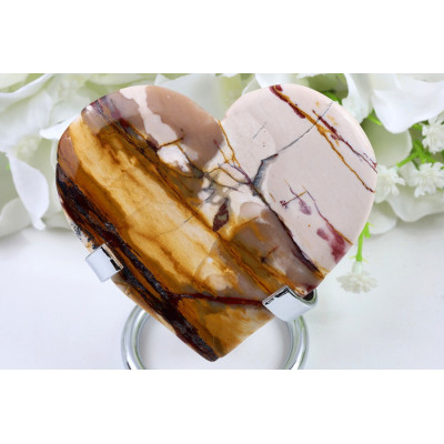 Mokaitové srdce 105 g - Leštěný minerál z Číny