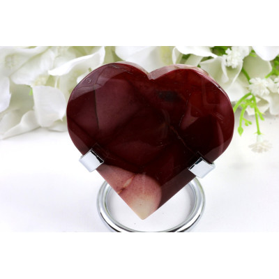 Mokait srdce 72x70 mm | Vínový kámen | Originální kus