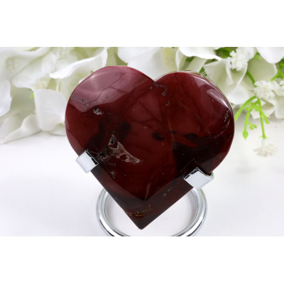 Mokait srdce 72x70 mm | Vínový kámen | Originální kus