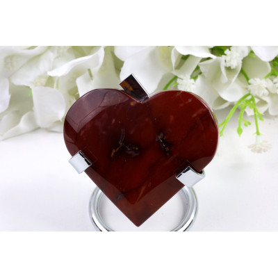 Mokait srdce 67x61 mm | Červený kámen | Originální kus