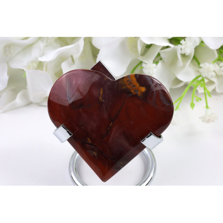Mokait srdce 67x61 mm | Červený kámen | Originální kus