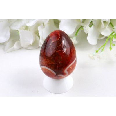 Karneolové vejce 52x40 mm - Mahagonový odstín č. 544