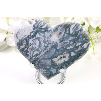 Srdce mechový achát 115x98 mm - Přírodní dárek