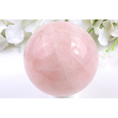 Koule růženín 72 mm - Rose Quartz z Brazílie | 637 g