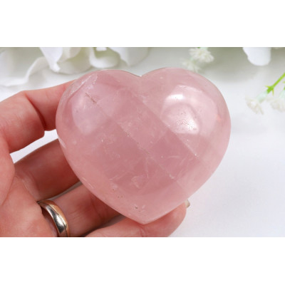 Srdce růženín 62x55x34 mm - Rose Quartz z Brazílie | 151 g