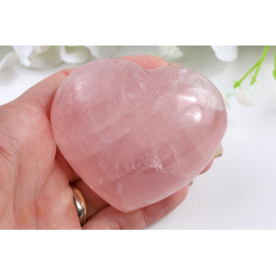 Srdce růženín 62x55x34 mm - Rose Quartz z Brazílie | 151 g
