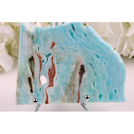 Plátek Hemimorfit 119x92 mm | Modro-písková barva