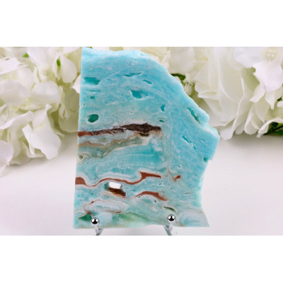 Plátek Hemimorfit 119x92 mm | Modro-písková barva