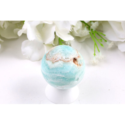 Koule Hemimorfit 42 mm - Modro-zelená leštěná koule