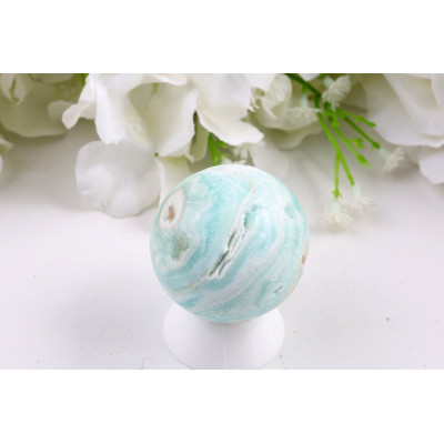 Koule Hemimorfit 42 mm - Modro-zelená leštěná koule