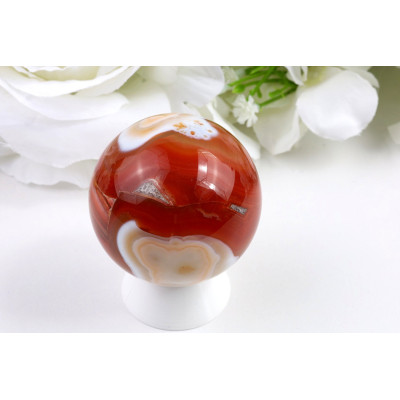 Sardonyxová koule 49 mm | Brazilský kámen, vysoký lesk