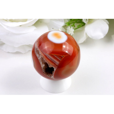 Sardonyxová koule 49 mm | Brazilský kámen, vysoký lesk
