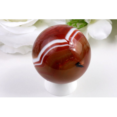 Sardonyx koule 57 mm | Brazilský kámen | 250 g