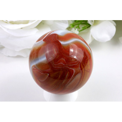 Sardonyx koule 59 mm | Brazilský minerál | 277 g