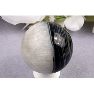 Černý sardonyx koule 61 mm | Brazílie | 307 g
