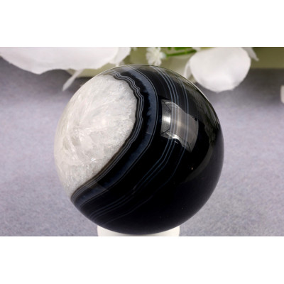 Černý sardonyx koule 63 mm | Brazílie | 352 g