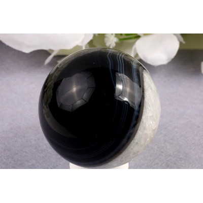 Černý sardonyx koule 63 mm | Brazílie | 352 g