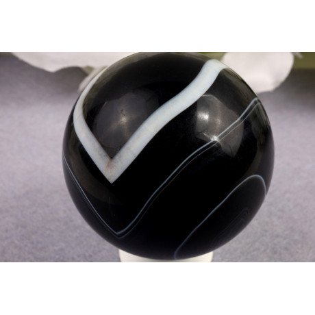 Černý sardonyx koule 69 mm | Brazílie | 447 g