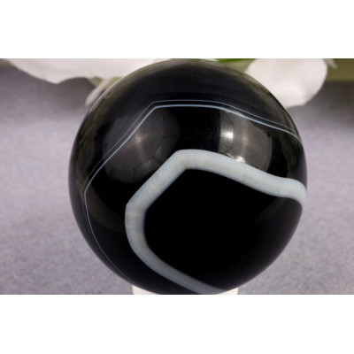 Černý sardonyx koule 69 mm | Brazílie | 447 g