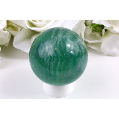 Koule Zelený fluorit 60 mm • Páskovaný kámen z Číny