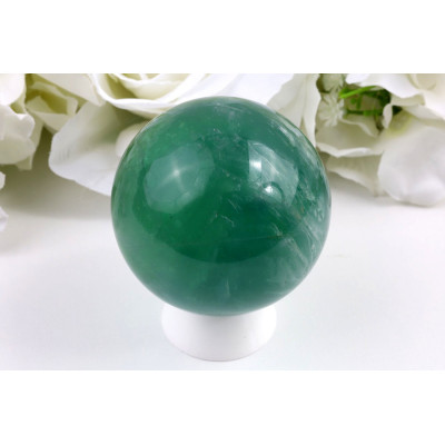 Koule Zelený fluorit 60 mm • Páskovaný kámen z Číny