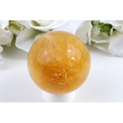 Koule Žlutý fluorit č. 642 (61 mm) - Čínský kámen