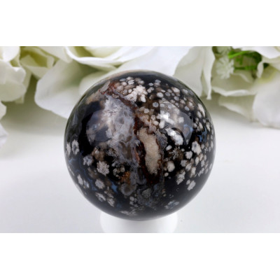 Koule černý třešňový achát 61mm - leštěná koule | Shop