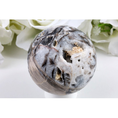 Koule sfalerit č. 650 (66 mm) - Černá s růžovými pruhy