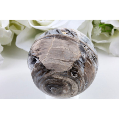 Koule sfalerit č. 650 (66 mm) - Černá s růžovými pruhy