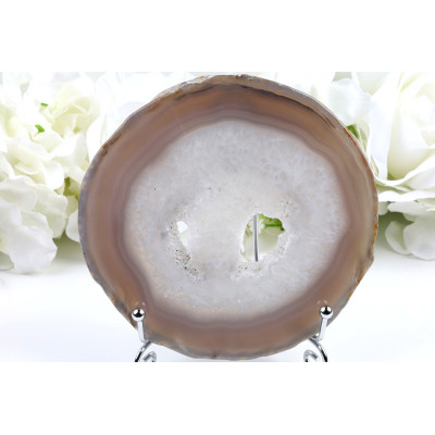 Achátový plátek 131x127 mm | Brazilský achát č. 680