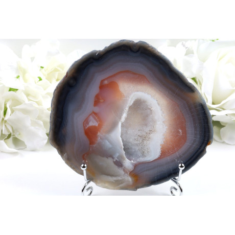 Achátový plátek 145x134 mm | Brazilský achát č. 681