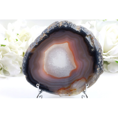 Achátový plátek 145x134 mm | Brazilský achát č. 681