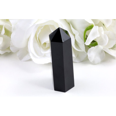 Obelisk Černý obsidián 88x28x25 mm | Leštěný kámen