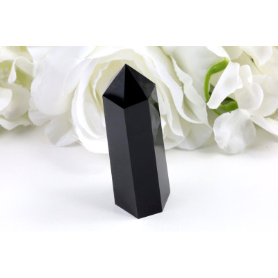 Obelisk Černý obsidián 88x25x25 mm | Leštěný kámen