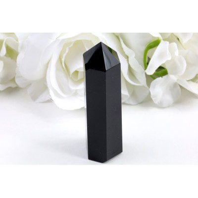 Obelisk Černý obsidián 92x27x23 mm | Leštěný kámen