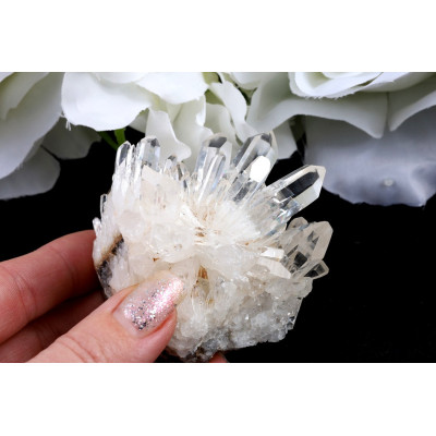 Křišťálová Drúza Sichuan 119g - Růžová Elegance