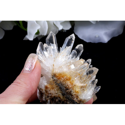 Křišťálová Drúza Sichuan 119g - Růžová Elegance